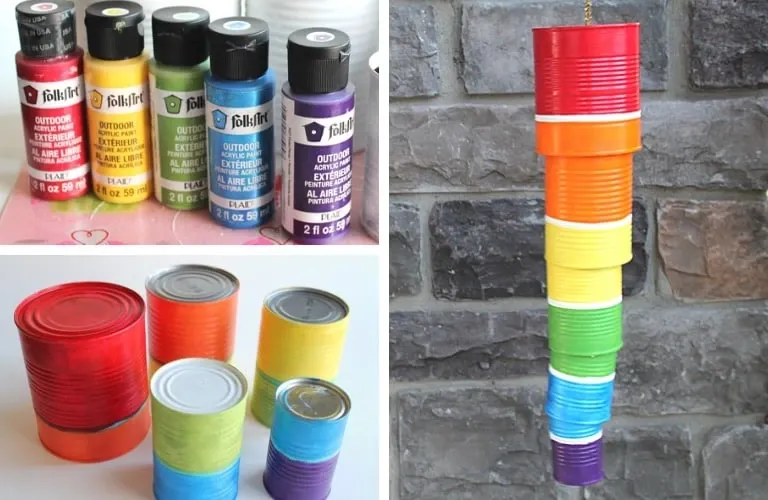 How to Make a Rainbow Wind Chime from Recycled Cans How to Make a Rainbow Wind Chime from Recycled Cans